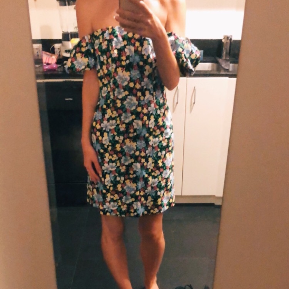 Maje floral minidress NWT off shoulder